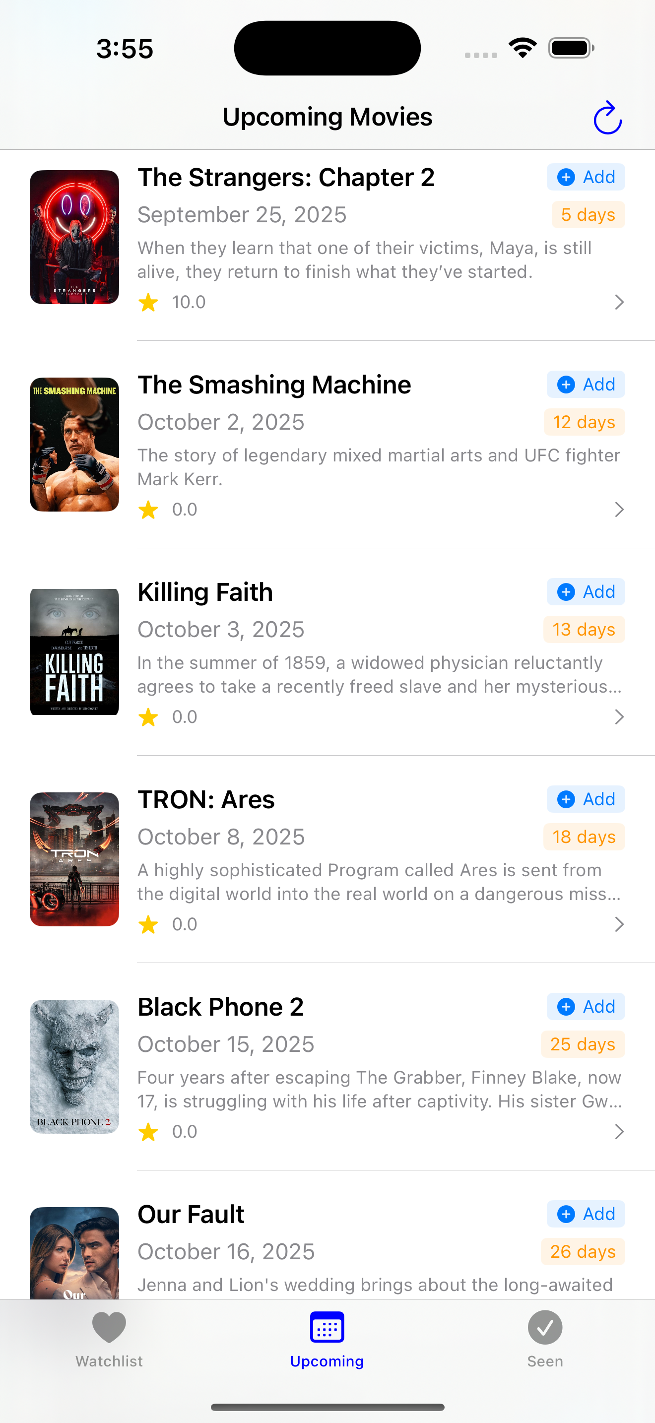 Discover upcoming movies